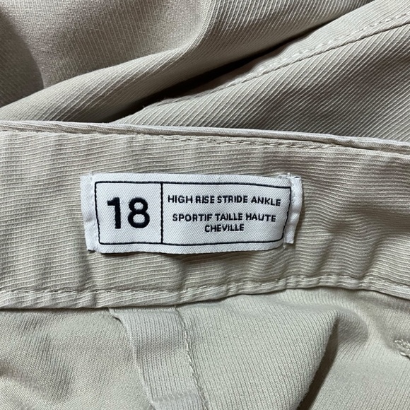 GAP Cotton High Rise Stride Ankle Wide Leg Chino Beige Pants US Sz 18 - Picture 9 of 11